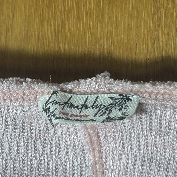 Free People Sloane Bodysuit Henley Knit Long Sleeve Pink Nectar X-Small NEW - Picture 8 of 10